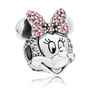 Pandora Disney Minnie Mouse Pink Pavé Bow Clip Charm